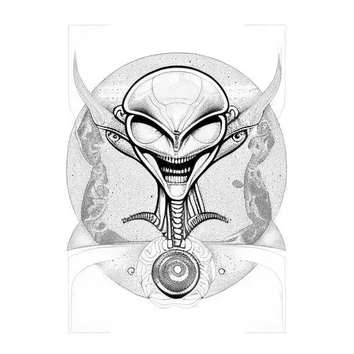 Alien Head With Area 51