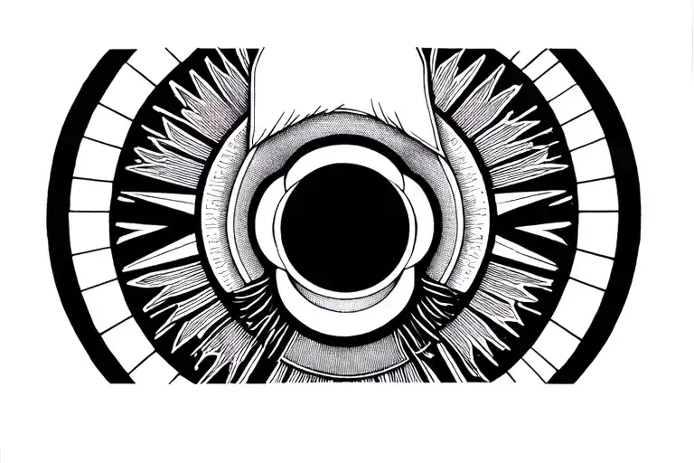 Black And White Nun Tattooing Top Seen From Above One Circle