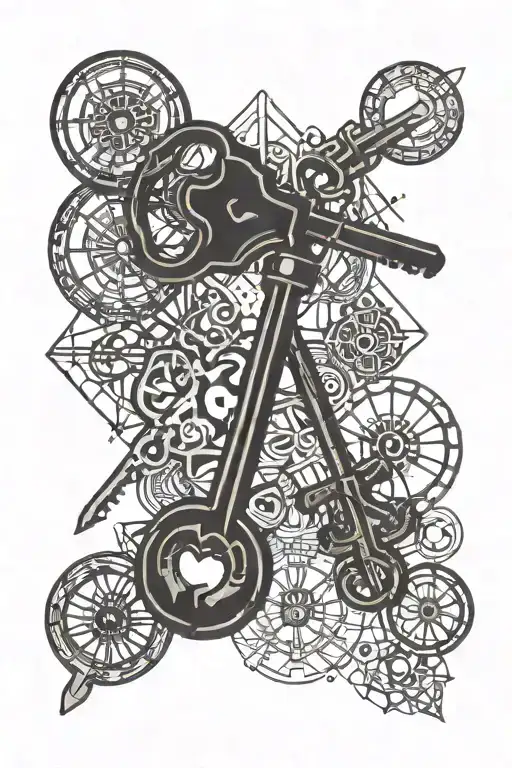 Examples Of Keys With Three Spokes And A Love Heart
