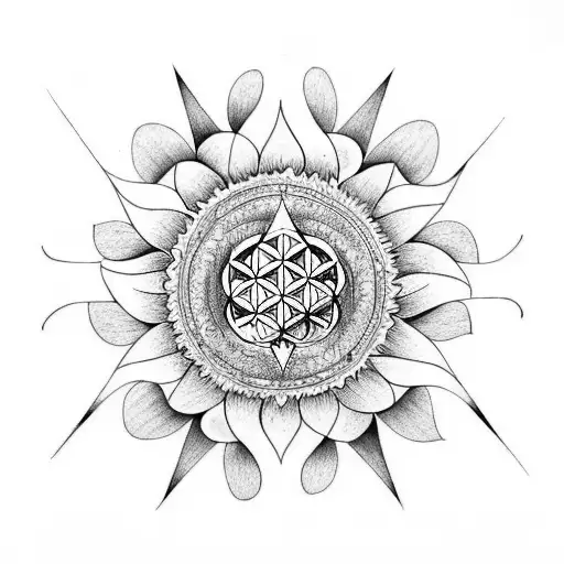 Flower Of Life Within The Sun