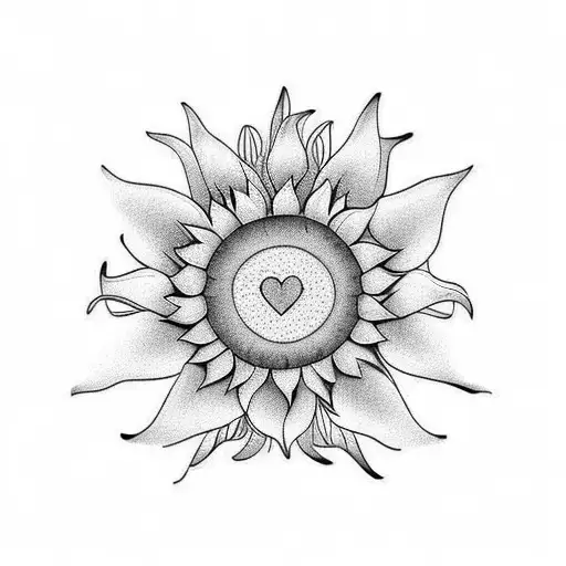 3D Sunflower With Family Name Tree