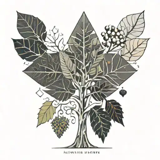 1 Tree 2 Stame 5 Leaves 9 Fruits