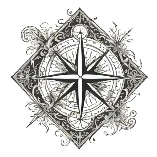 Apple Book Anchor Compass Grass