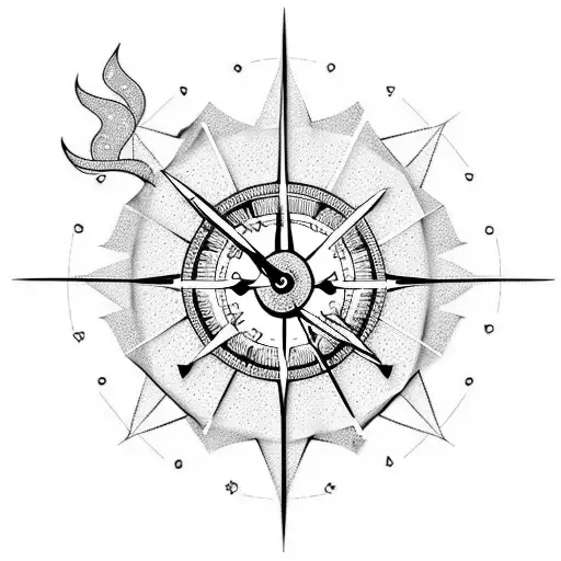 Clock With Compass Unicorn