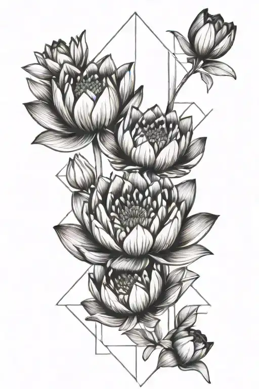 Water Lily And Tulip Flowers