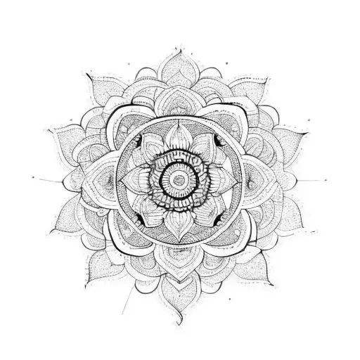 Mandala With A Sunflower In The Middle