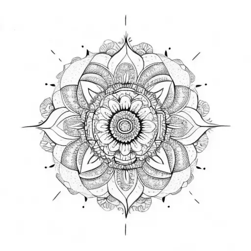 Mandala With A Sunflower In The Middle