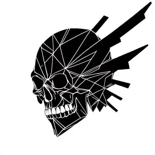 Geo Patern Skull Ribcage Spine