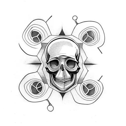 Hourglass With Skull On Bottom Recycling Into Itself