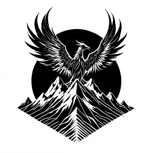 Phoenix Rising From Mountain Peak