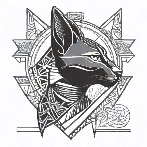 Egyptian Bastet Goddess Hieroglyph