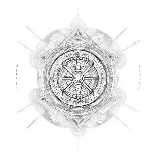 Symetric Cross With Small Circle In The Middle