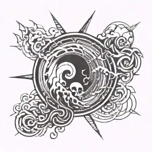 Incorporate Elements Of Metalcore And Deathcore Music Into A Tattoo Of A Raging Hurricane