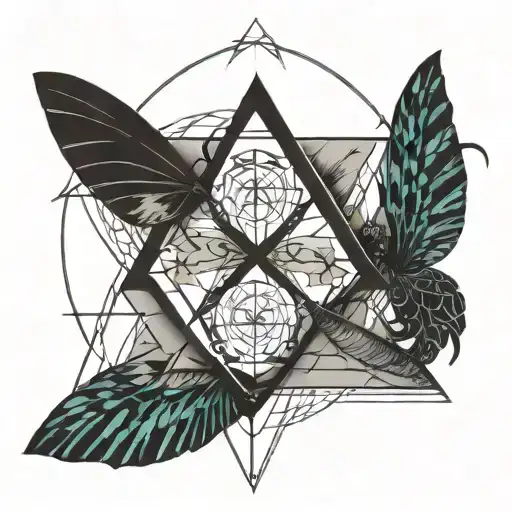 Triangle With Dragonfly And Infinity Sign Inside