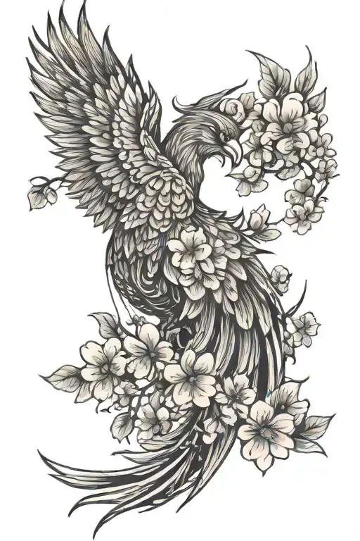 Phoenix With Cherry Blossom