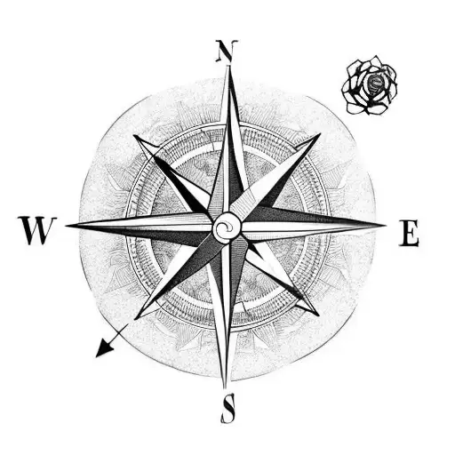 Compass On Top Of A Rose