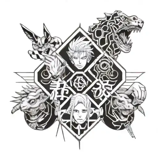 A Jujutsu Kaisen Themed Array Of Different Clan Symbols And Hand Signs