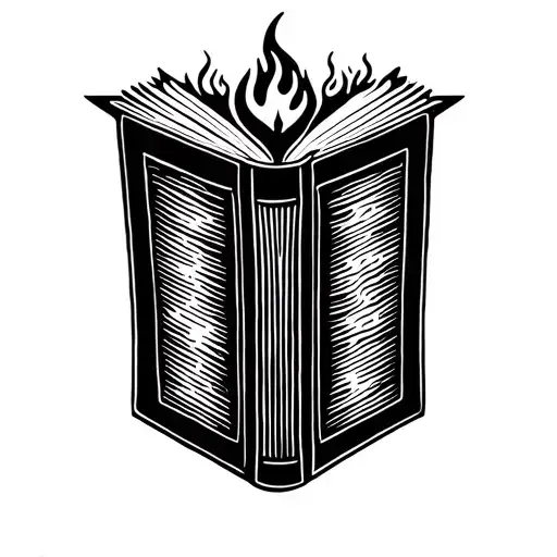 Book And Fire Flames