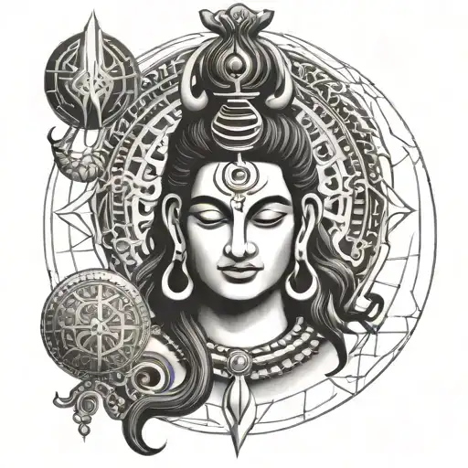 Lord Shiva Tattoo In Om Symbol