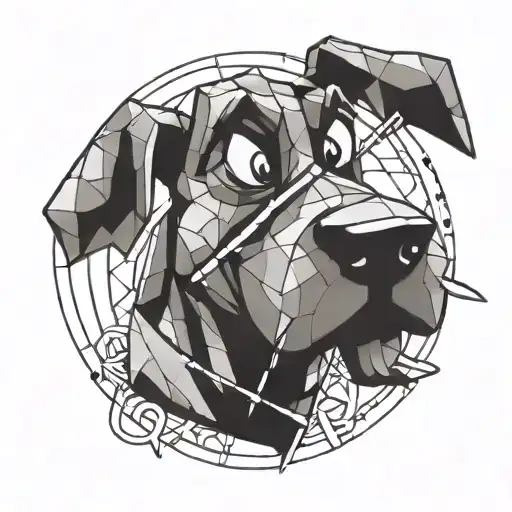 The Evil Pluto From Disney Dog With An Axe In His Mouth