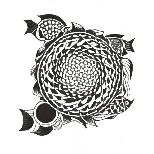 Fish Scales Circle Border
