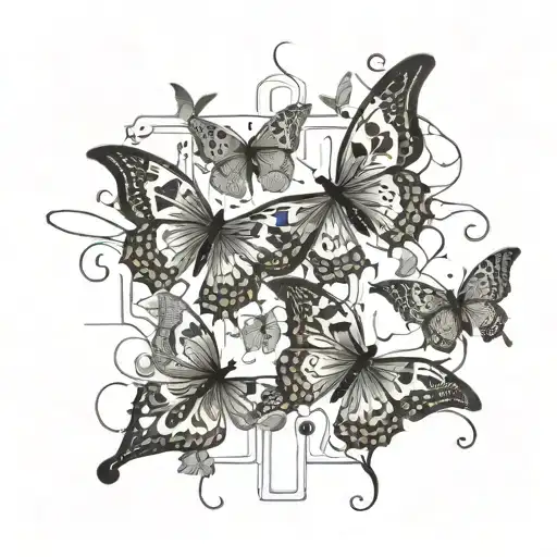 Butterflies Going Up A Vine On The Arm
