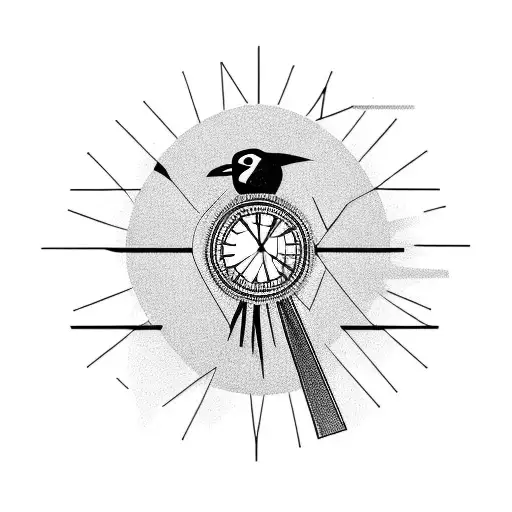 A Crow Sittting On A Clock