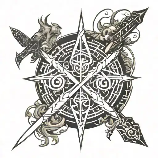 Avatar The Last Airbender Sword With Earth Air Water Fire Elemental Symbols