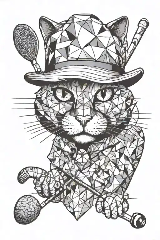 Cat Golfing Wearing A Hat