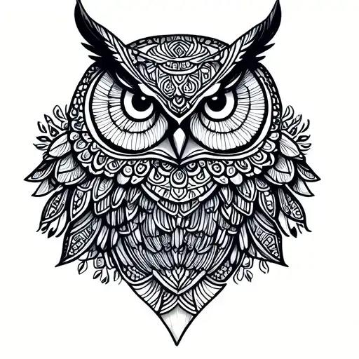 Mandala Owl Surrounded