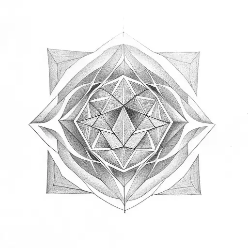 Rhombus With Lily Of Florence And A Dolphin