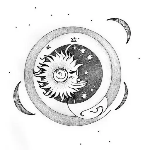 Simplistic Sun And Moon