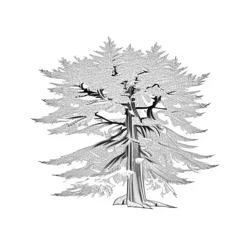 Cedar Tree With Redwood Tree With Oak Tree