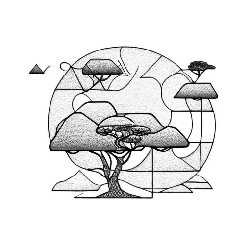 African Landscape Surrounded By A Hook