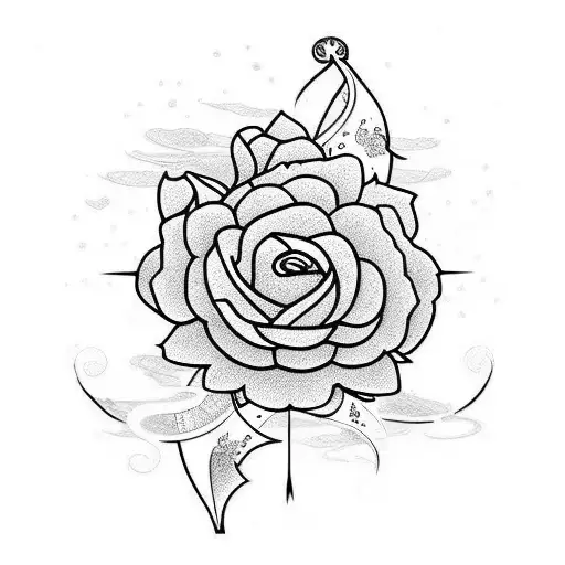 Sword With Japanese Flowers