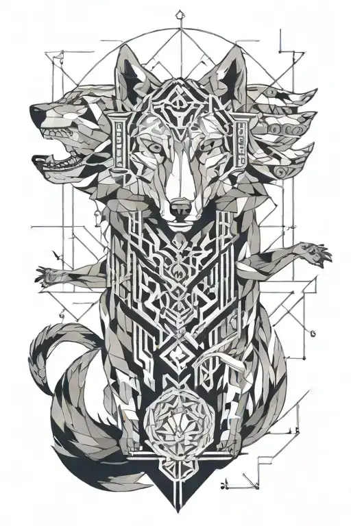 A Shaman Summoning Ethereal Music Notes From A Mystical Wolf Companion