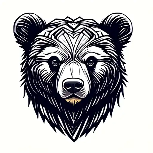 Simple Cartoon Bear Head