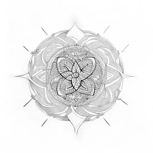 Phoenix With Tree Of Life Encircled In A Mandala