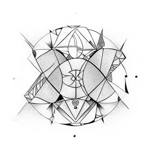 Three-part Hourglass Made Of Triangles That Is Fused With A Pendulum