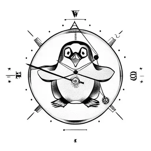 Penguin With Compass