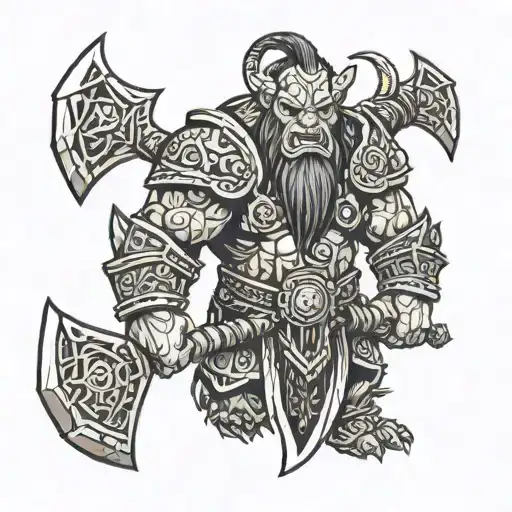 Warcraft Orc Warrior Big Axe Angry