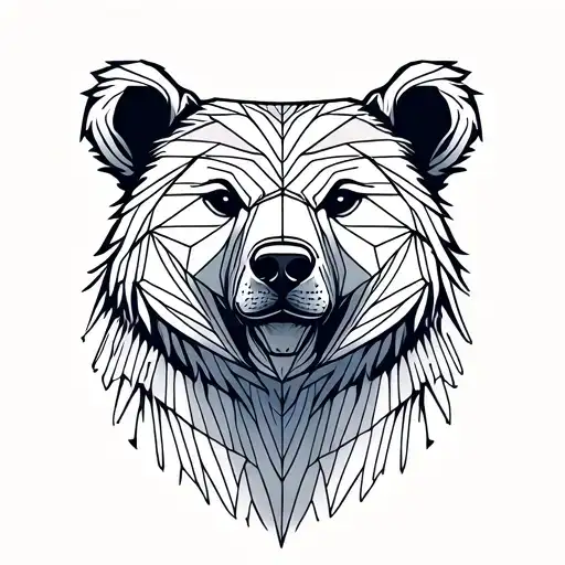 Simple Geometric Bear Head