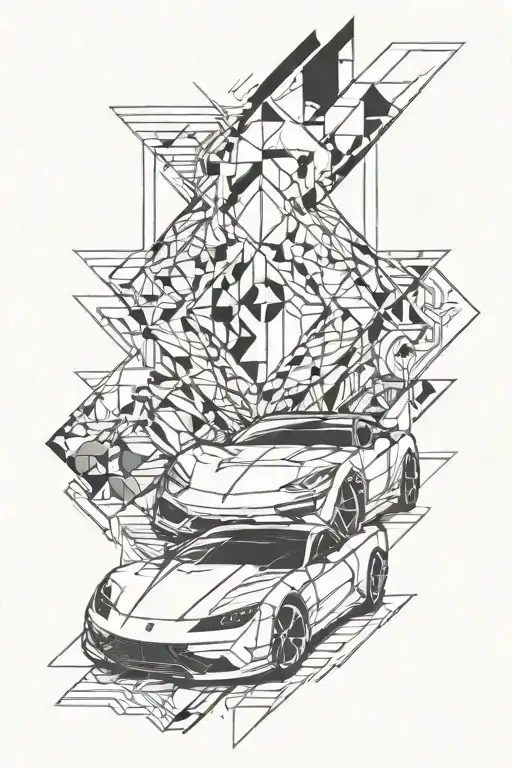 Incorporate A Sleek Sports Car Into A Design Symbolizing Motivation And Success