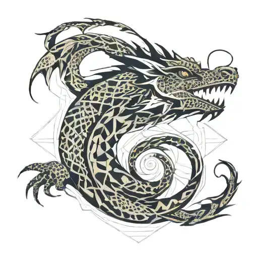 Dragon In The Shape Of Infinity Sign