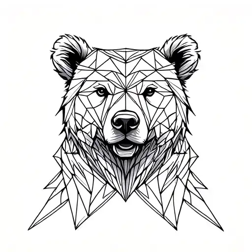 Simple Geometric Bear Head