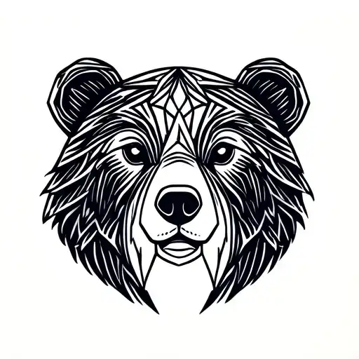 Simple Cartoon Bear Head
