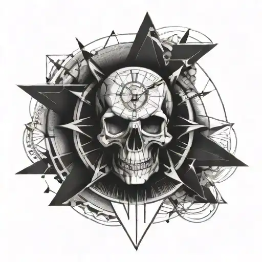 Skull And Watch Surrounded