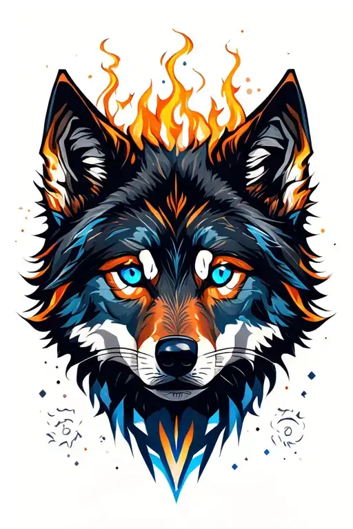 Lone Wolf Blue Eyes Like Fire With Tesrs