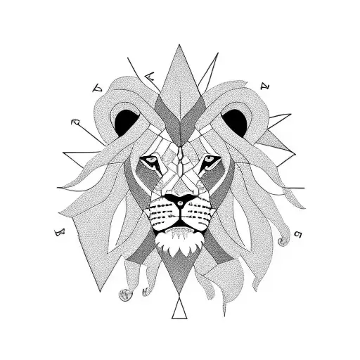 Lion With Map And Daughters Name In Centre Geometric Design Forearm