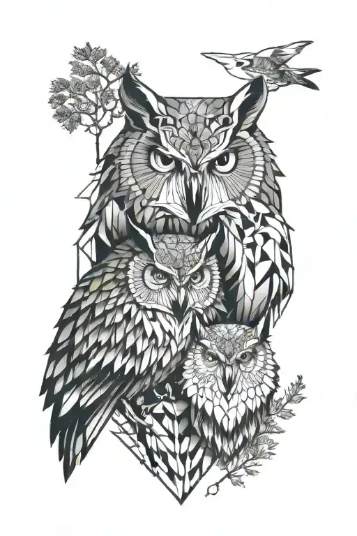 Owl And Wolf Forest